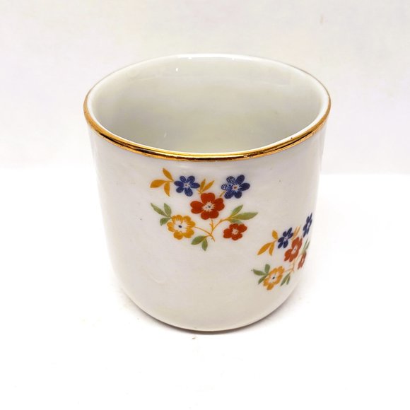 1940s Bareuther Waldsassen Demitasse Tea Cup Flower Gold Gilt US Zone Germany - Picture 4 of 6